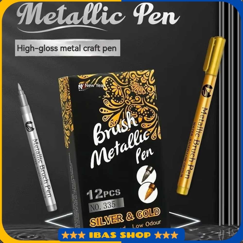 

Spidol Permanen Metallic Marker Pen Waterproof 10mm 12 PCS - GN-12