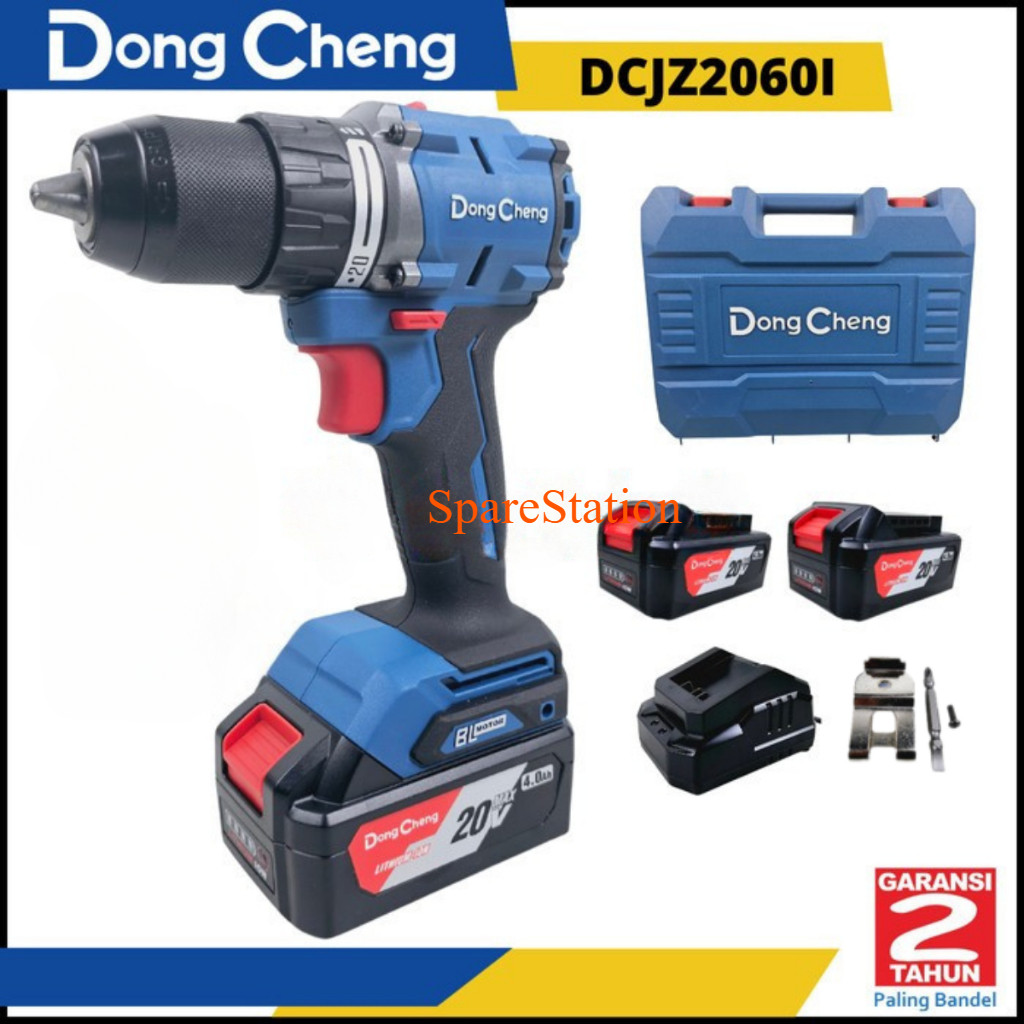 Mesin Bor Baterai DongCheng DCJZ2060i Cordless Brushless Impact Drill DCJZ 2060 i