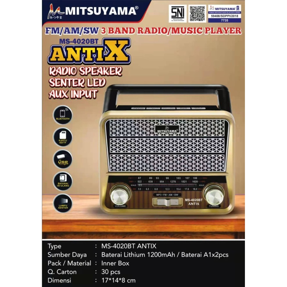 Radio Jadul FM AM SW Rodja Mitsuyama Radio Antik AUX INPUT Radio USB
