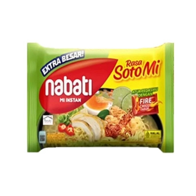 

NABATI MIE MI INSTANT SOTO MI 75GR EXTRA BESAR MAKANAN RINGAN RASA SOTO GORENG GROSIR ECERAN DOMIKA