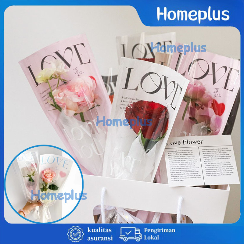

[1 Pack 20 Lembar] Plastik Bunga Mawar Tangkaian Satuan Single Tangkaian Satuan Single Stalk Rose Mika