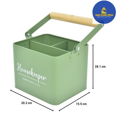 

BEST QUALITY Kotak Penyimpanan Keranjang Multifungsi Bergagang 20x15x28cm_Hijau