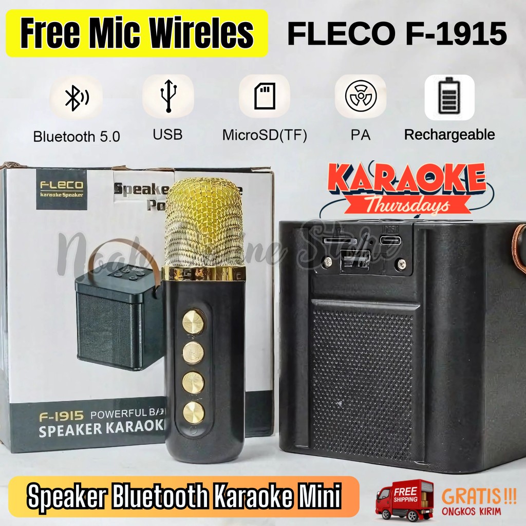 Speaker Mini FLECO F-1915 / Speaker TV Full Bass / Salon Bluetooth Mini Super Bass / Speaker Karaoke