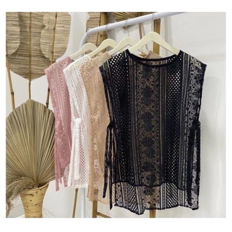 VEST BRUKAT TALI PREMIUM / VEST BRUKAT TALI / LACE ROMPI BRUKAT TALI / OUTER ROMPI Terbaru