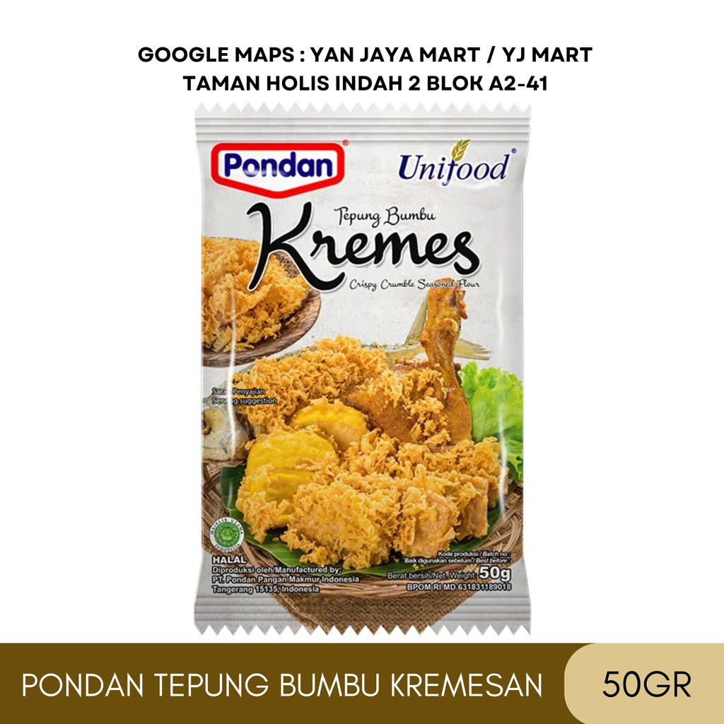 

Pondan Unifood Tepung Bumbu Kremesan / tepung Kremes / kremesan 50gr