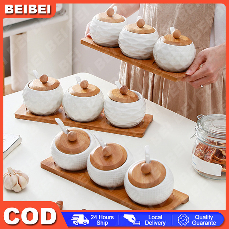 Set Toples Bumbu 3 Dan 1 Set Toples Kombinasi Keramik Bumbu Dapur Keramik Bumbu Dapur Unik Set Tople