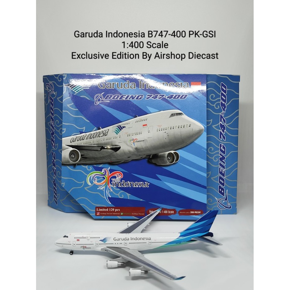 Miniatur Pesawat Terbang Garuda Indonesia B747-400 PK-GSI 1:400  Exclusive Edition  Airshop Diecast 