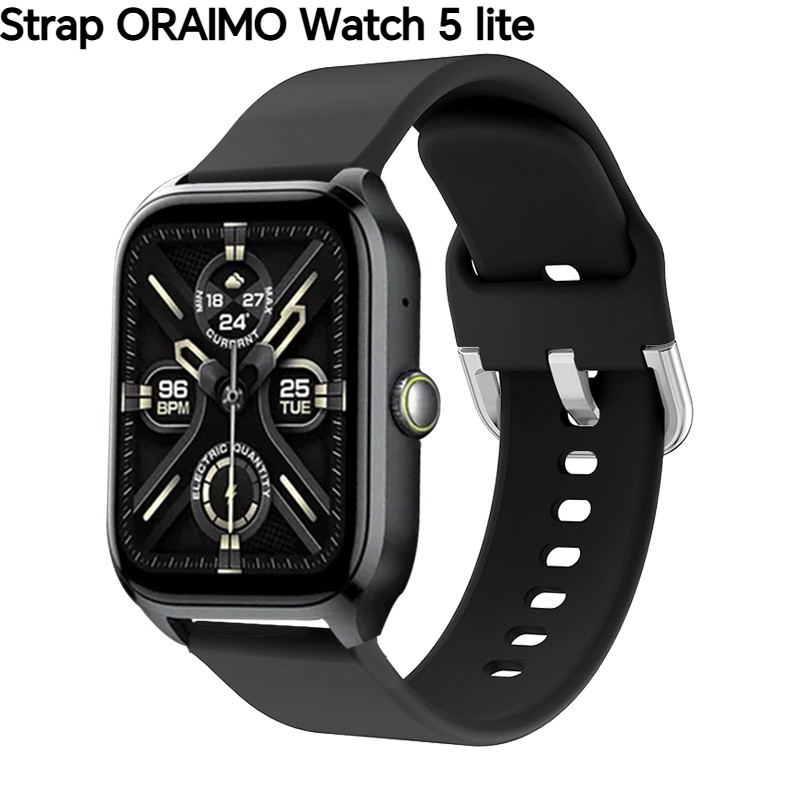 Silicone Strap 22mm for ORAIMO Watch 5 Lite Tali Pengganti Sport Smartwatch ORAIMO Watch 5 OSW-805/O