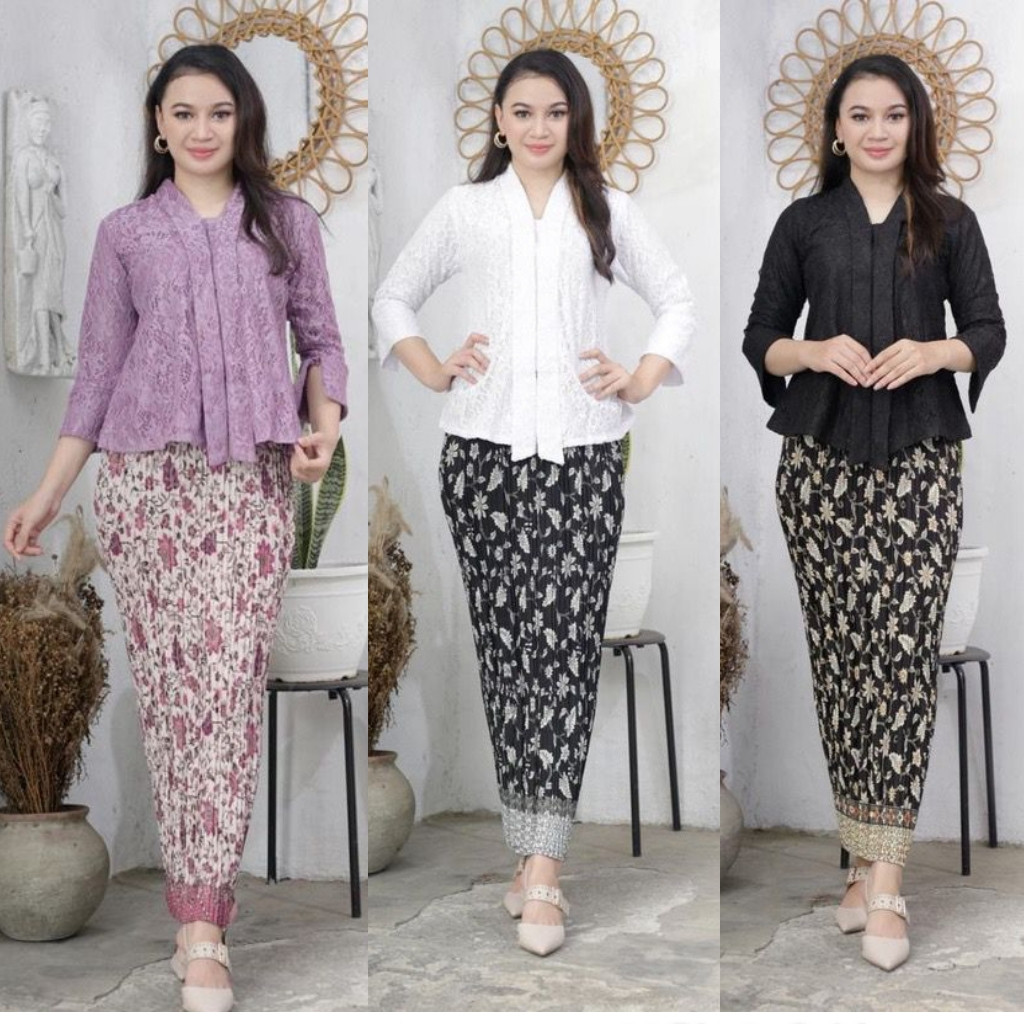Adinda - SET KEBAYA BROKAT FLOY DEWI SINTA / SETELAN KEBAYA KUTUBARU FLOY BROKAT MODERN / KEBAYA KUT