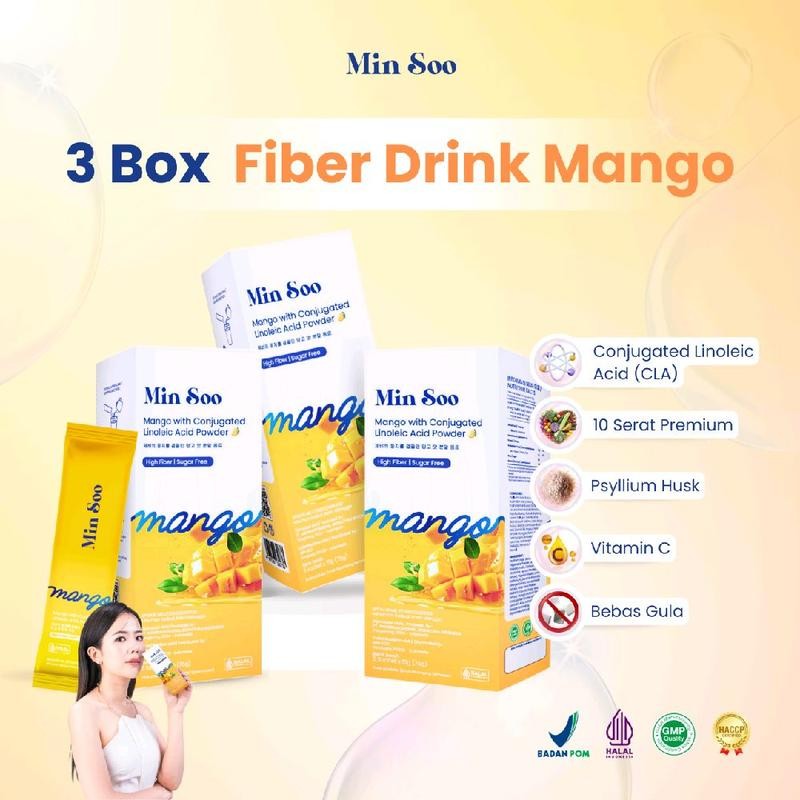 

[PO 7 HARI]【3 BOX】FIBER DRINK JUS MANGO MINUMAN SERBUK RASA MANGGA