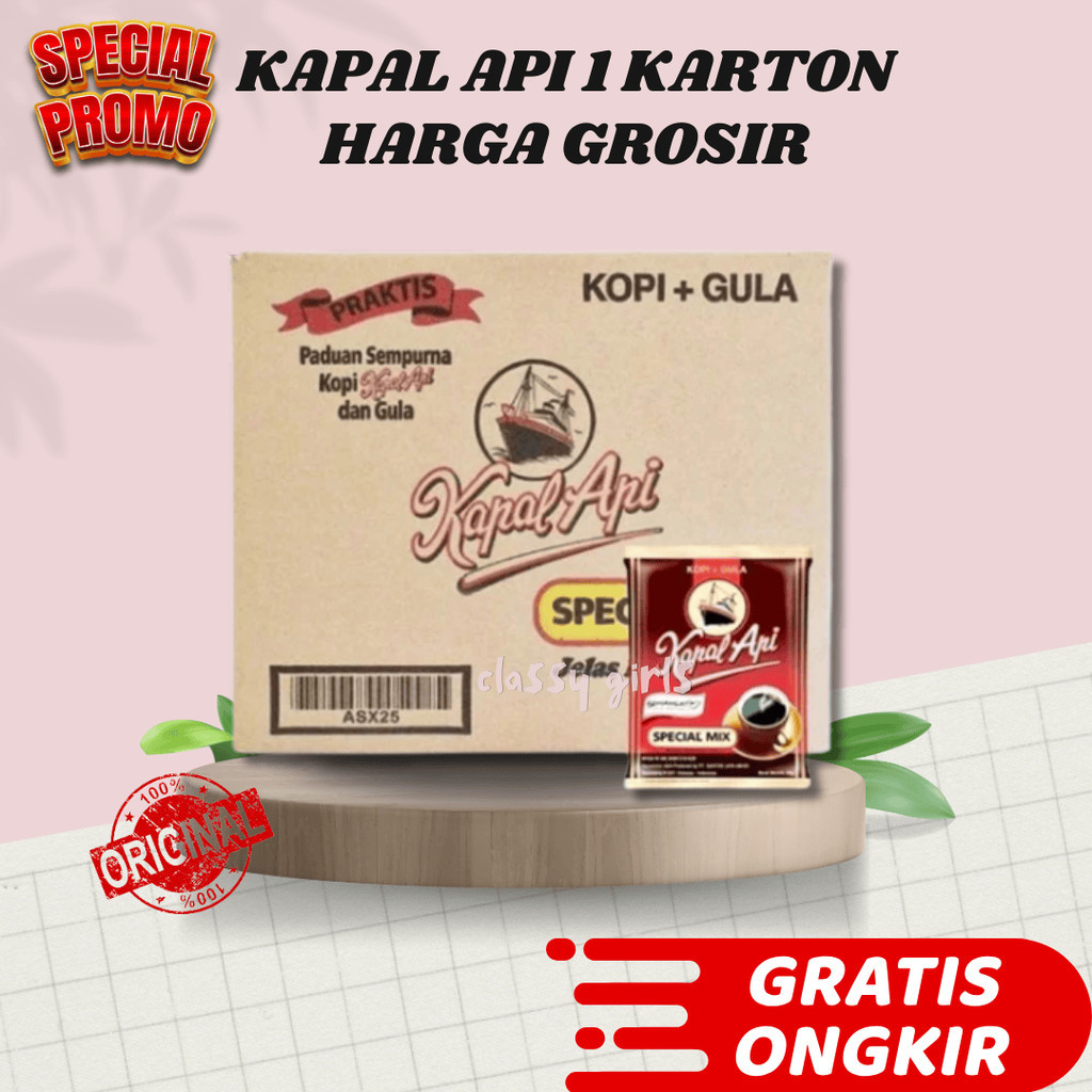 

PROMO!! Kopi Kapal API Special Mix 12 Renceng x 10 Sachet Kartonan