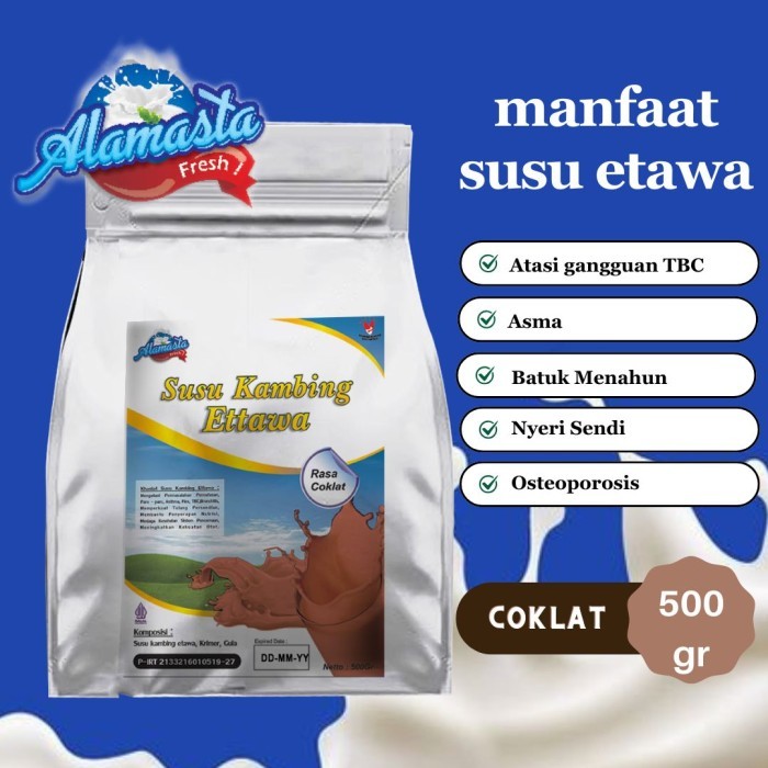 

susu kambing etawa PLATINUM 500 GR ALAMASTA rasa coklat terapi paru asma persendian