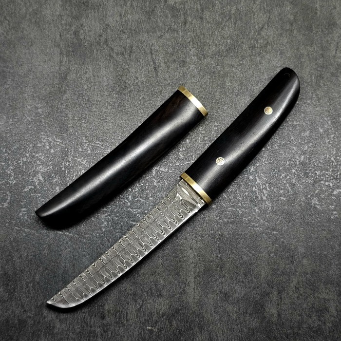 Pisau Tanto Jepang Ladder Pattern Damascus Blade JT010