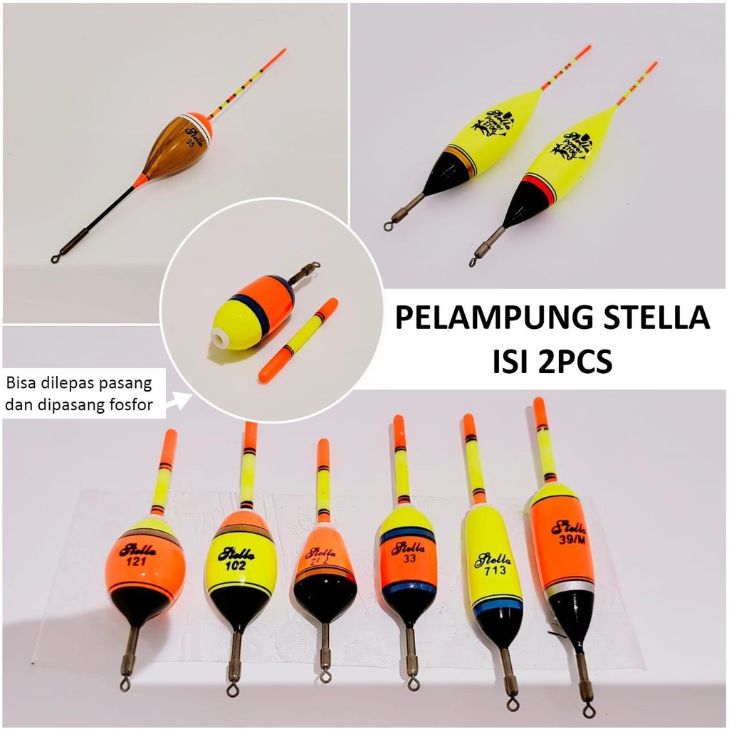 GPJ Pelampung Stella Panjang 7cm 8cm 10cm 11.5cm 20cm Isi 2 Pcs Kumbul Kambangan Pancing Anti Badai 