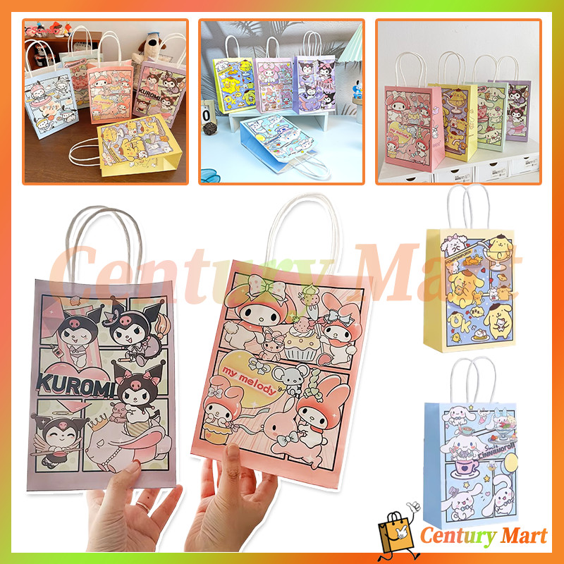 

CMPaper Bag Goodie Bag / Paperbag Hadiah Sanrio Cinamoroll Kuromi Melody (15 x 8 x 21Cm)