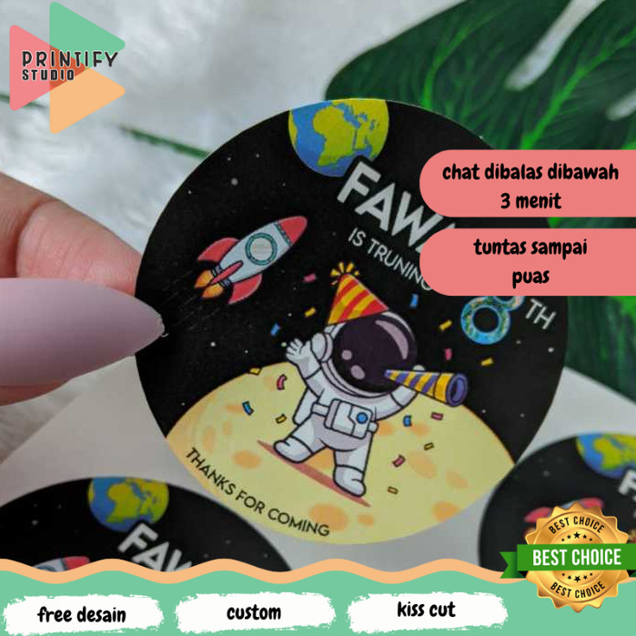 

Printify 9-15 Cetak Sticker Label Ultah Anak Stiker Bulat Ulang Tahun Free Desain Custom Nama