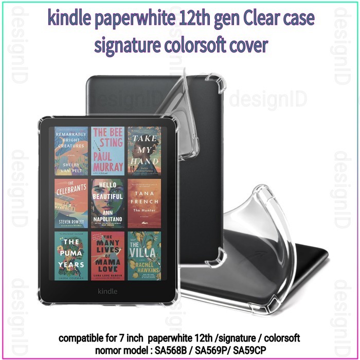 

promo -Kindle paperwhite 12th Clear case Snature Colorsoft 2024 shockproof silicone cover casing bening - BasicClear Case, Paperwhite 12th