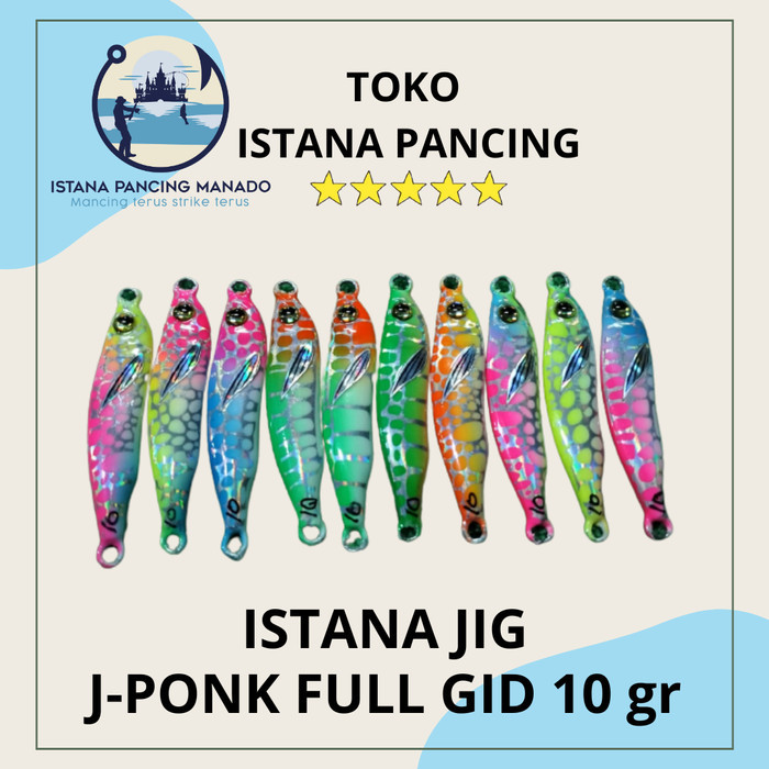 ISTANA JIG J-PONK FULL GID + ASSIST 7Gr/ 10 Gr/ 15Gr / 30Gr METAL JIG PANCING