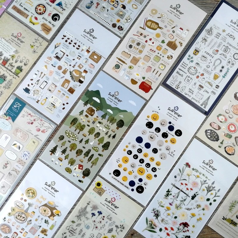 

1Pc SONIA Daily Decorative Paper Sticker Transparent DIY Scrapbooking Journal Stickers Kawaii Korean Stationery
