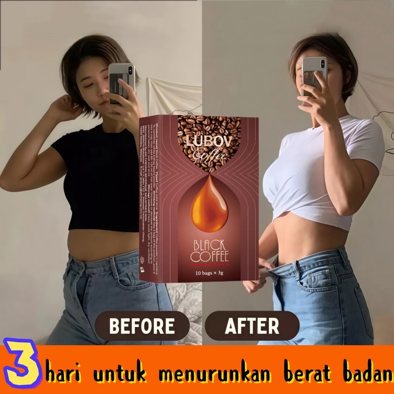 

LUBOV 10bagsx3g 1 Kotak Kopi Hitam l-Karnitin Kopi Diet Enzim Pelangsing Tubuh Penghancur Lemak Black Coffee Kopi Hitam L Karnitin Kopi Diet
