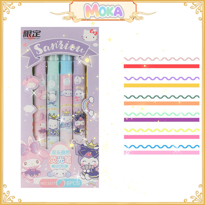 

MOKA Stabilo Highlighter 2In1 Warna Pigmented High Quality MKP125