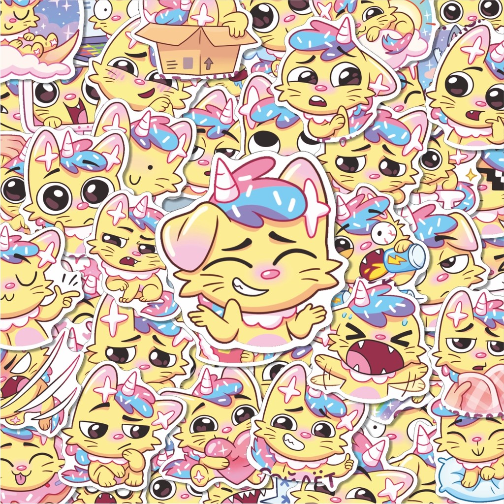 

100PCS Lucu Stiker Kucing Lucu Candy Cat Stiker Aesthetic Stiker Anti Air Stikers Berperekat Waterproof sticker decal buat Motor Helm Buku Journal Koper Casing HP Laptop Botol Minum Hadiah anak