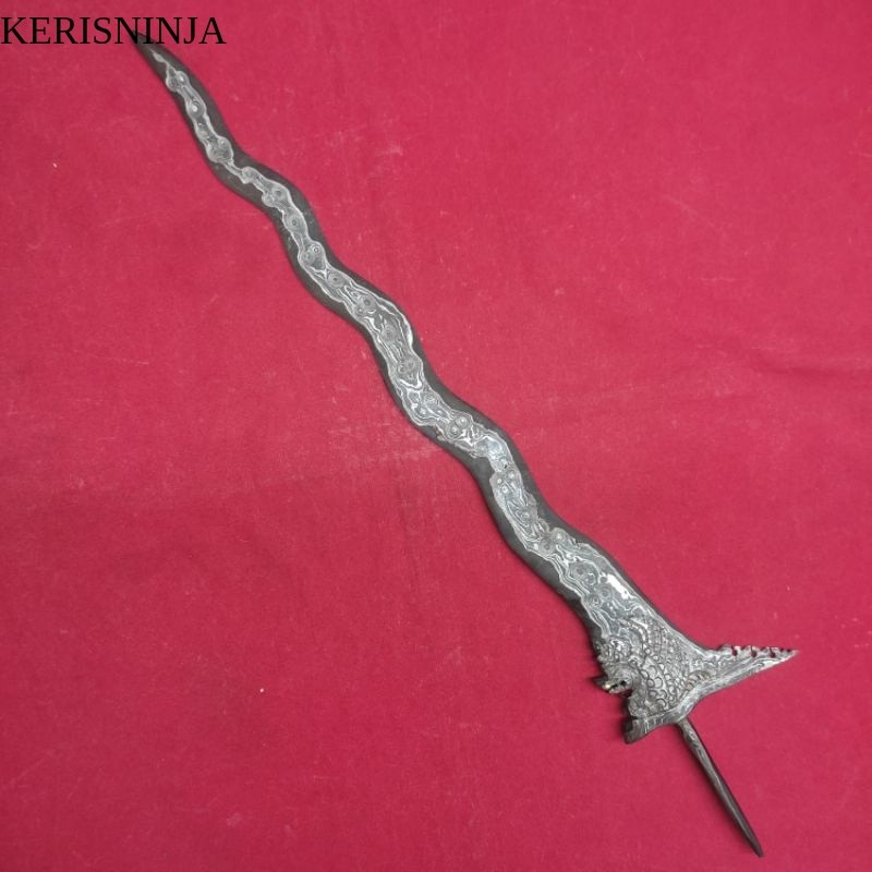 Keris Lar Monga Luk 9 Pamor Udan Mas / Emas Garap Alusan Istimewa NJ15