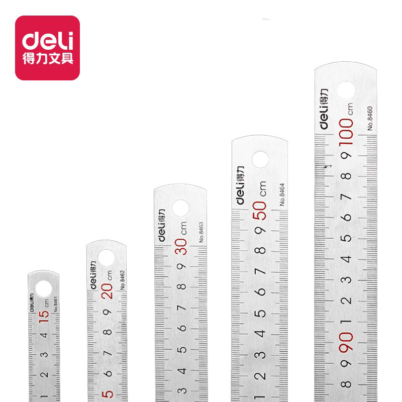 

Deli Stainless Steel Ruler for Students And Woodworkers Straight Edge Measuring Tool for Drawing And Drafting 15/20/30/50cm