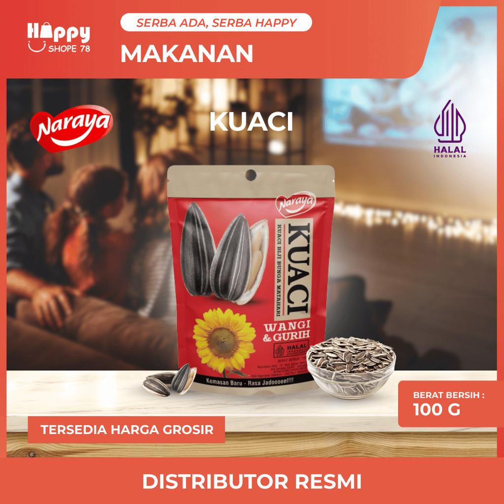 

NARAYA Kuaci Biji Bunga Matahari 100gr Snack Spiced Rempah Gurih Siap Santap