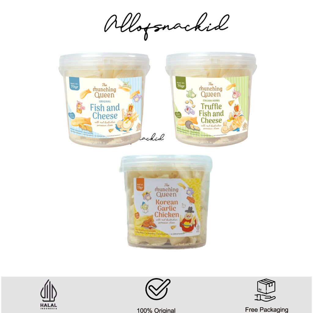 

Munching Queen - Fish and Cheese Chips - Kids Friendly Series - Cemilan Anak - 70gr - Tube