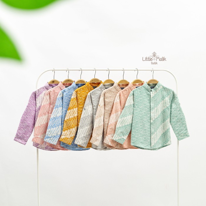 ✨LARIS✨ -Kemeja Batik Anak Lengan Panjang By Little Malik Batik, Garutan Batik Cap - Motif 2 Kuning,