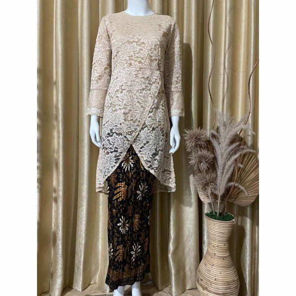 ✨LARIS✨ -kebaya brukat jumbo //kebaya modern //kebaya wisuda//kebaya pesta - hijau mint, atasan aja