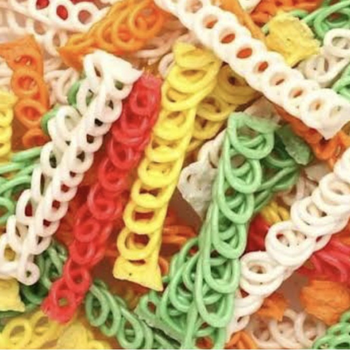 

500Gram kerupuk Tangga Rantai Mentah Warna Warni Eanak Dan Renyah