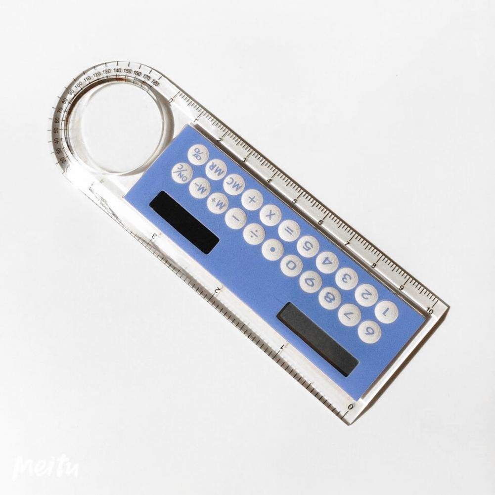 

Solar Ruler Lightweight Solar Ruler Calculator Stationery Clear Number Creative 3 in 1 10cm Length Solar Card Ruler