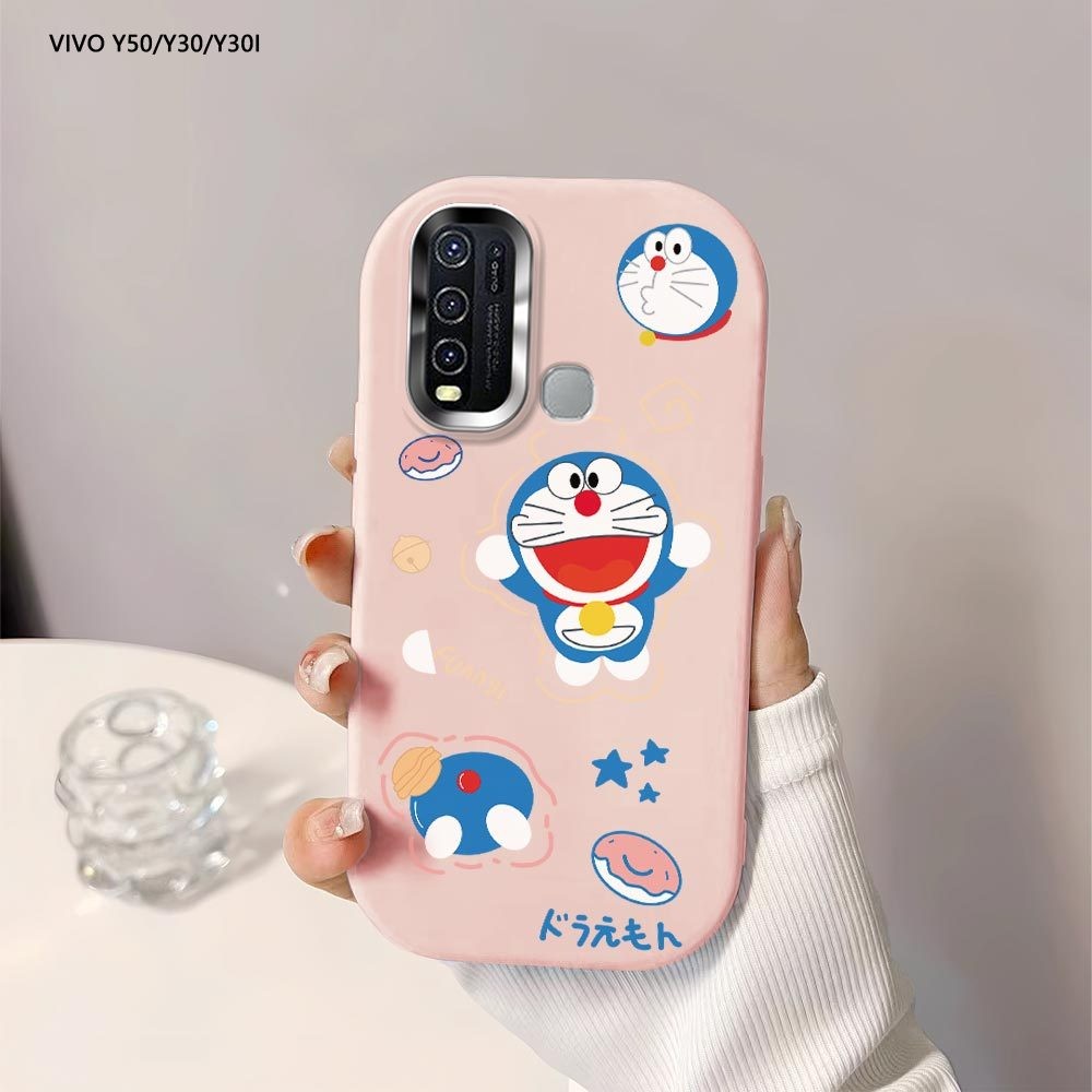 Softcase Untuk Vivo Y50 Y30 Y30i Y75 5G Y55 5G T1 5G Cartoon Doraemon Back Cover Case Soft Original 