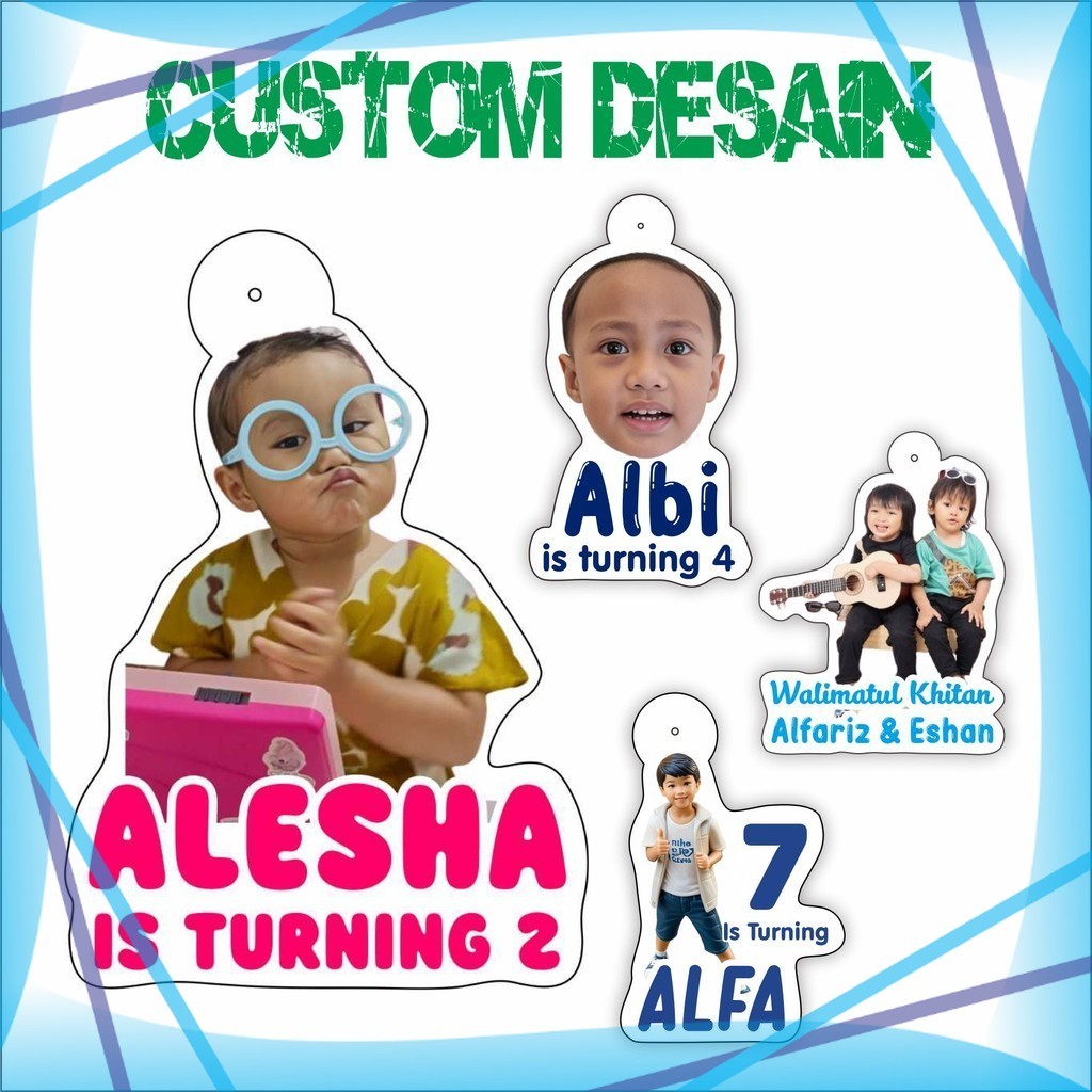 

Hang Tag Ultah Eksklusif Custom Nama Anak Isi 20 pcs | Hangtag Bentuk