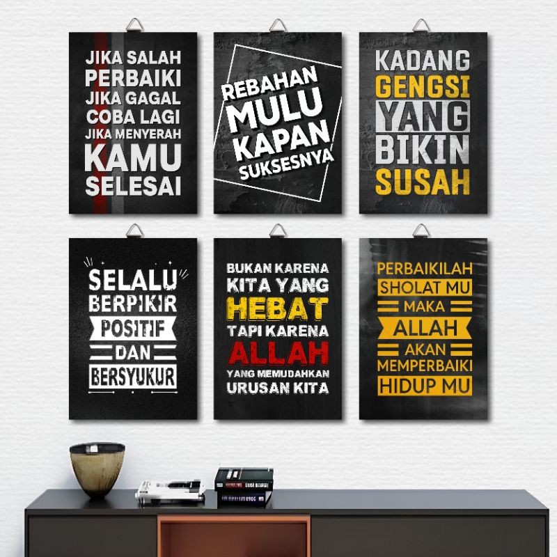 Poster Kayu Motivasi Hiasan Dinding Kata Kata Motivasi Pajangan Dinding Dekorasi Hd