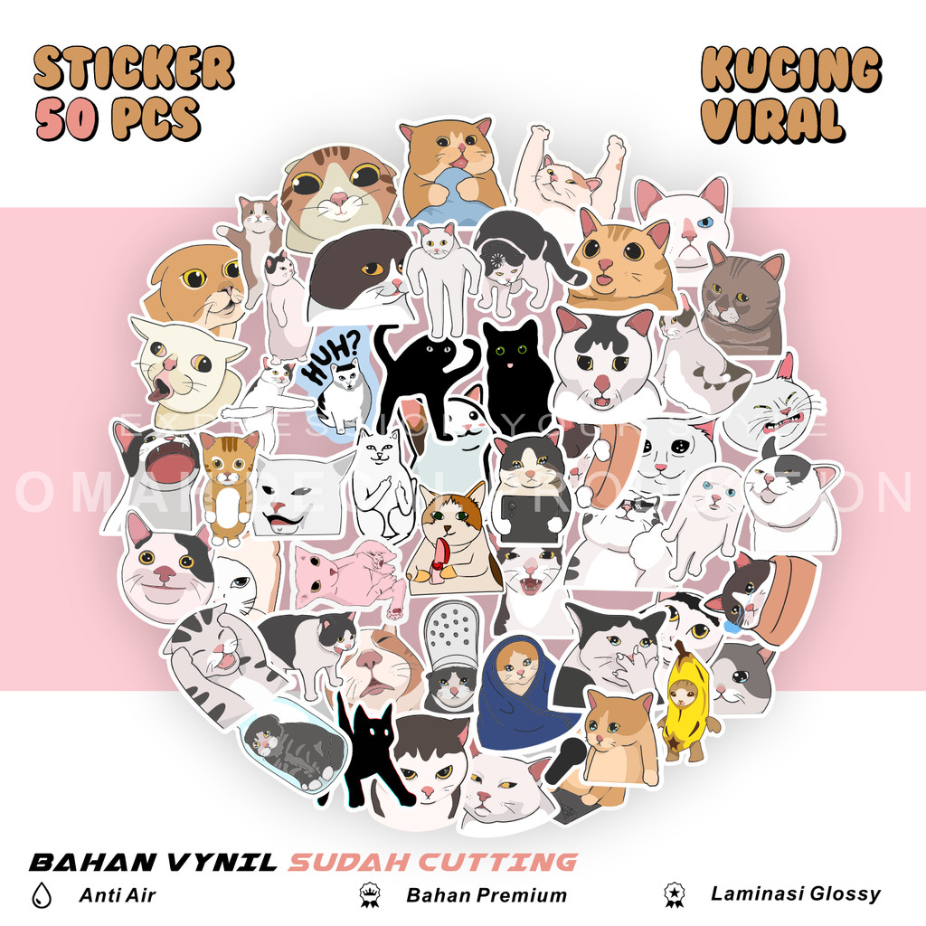 

STICKER AESTHETIC KUCING MEME RANDOM STIKER VIRAL ANTI AIR UNTUK LAPTOP CASE HP HELM STICKER CASE