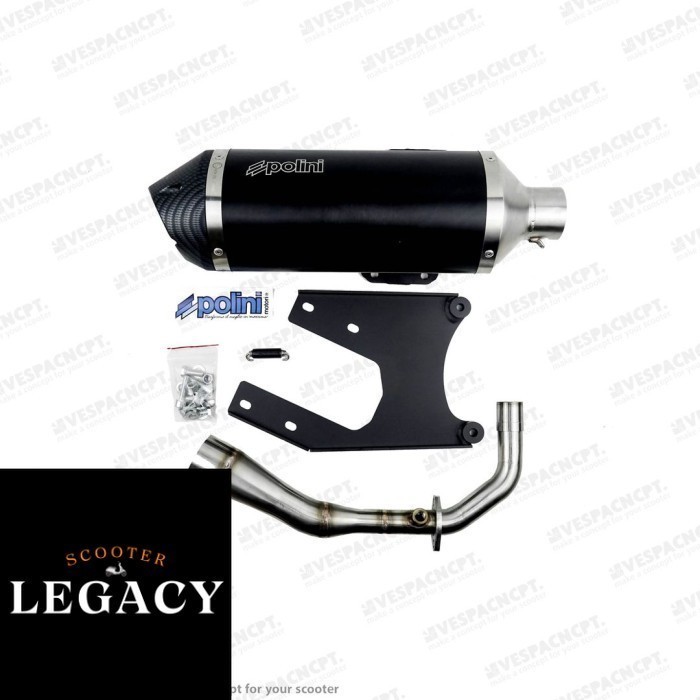 Knalpot Exhaust POLINI Grinta Black Vespa Sprint Primavera S LX LXV
