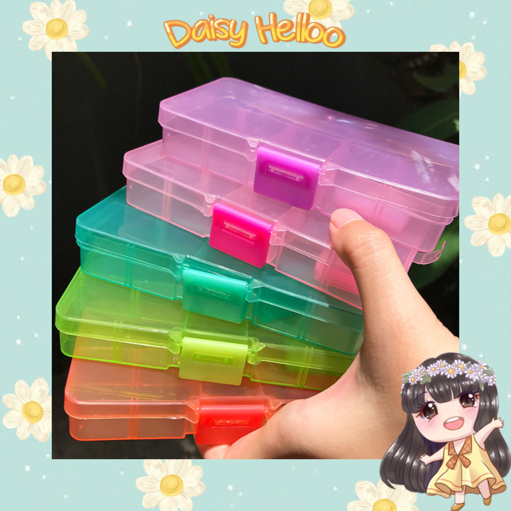 Kotak Sekat Kecil Serbaguna Transparan Warna Box Plastik Penyimpanan Obat Aksesoris Bjm Banjar Banja