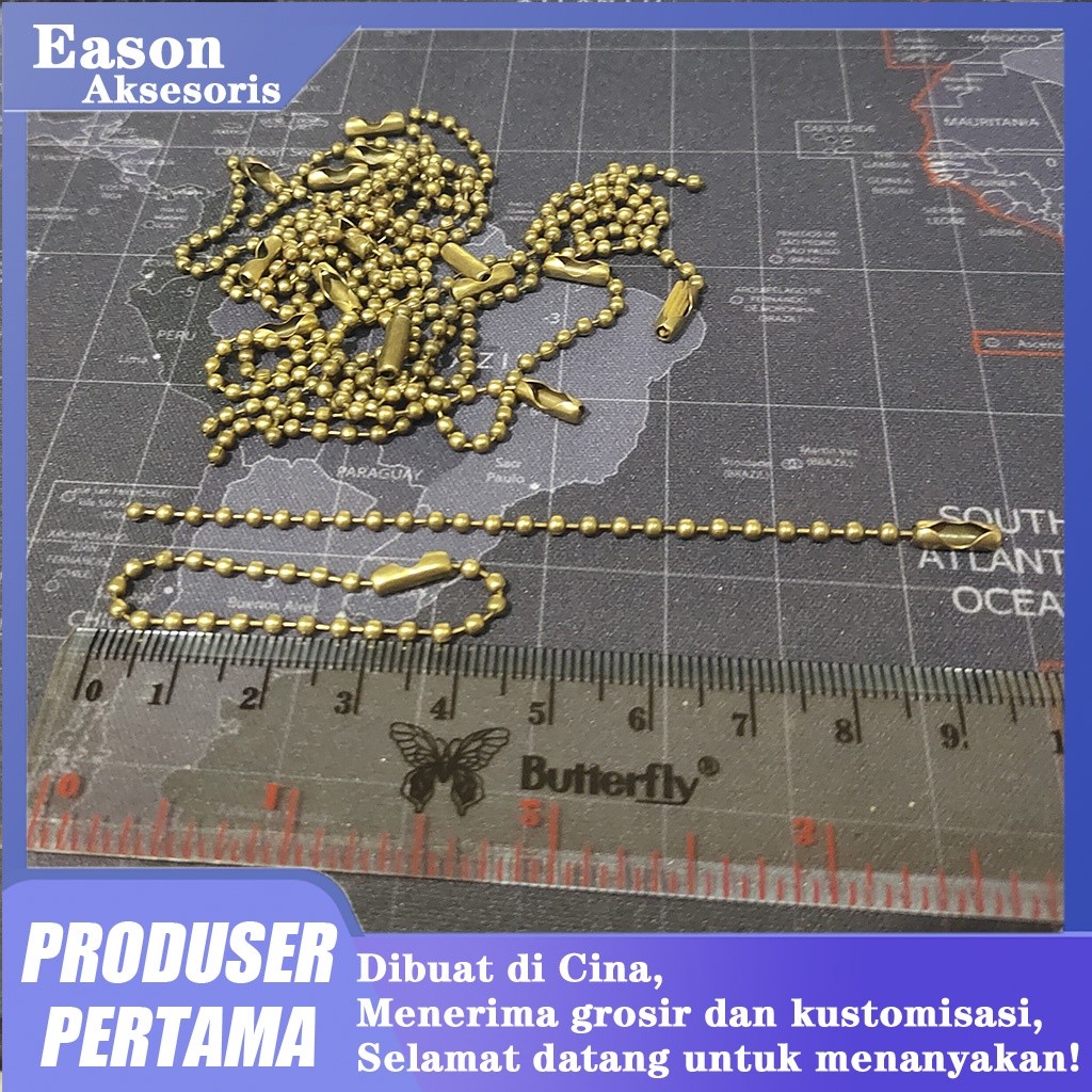 

(isi 100pcs)Rantai Hangtag Pelor Biji Lada Warna ATG Antique Gold Untuk Tali Label Merk Pakaian（Diimpor dari Cina）