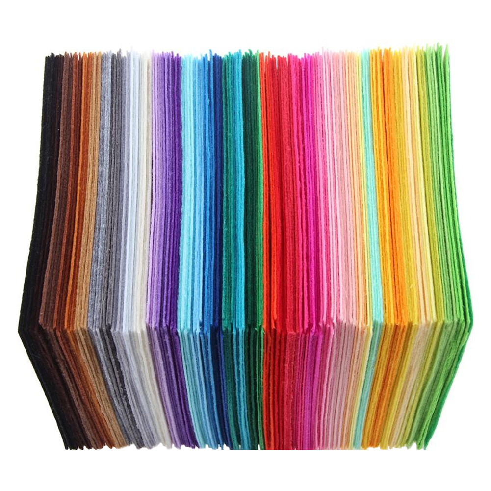 

40pcs Felt Fabric DIY Crafts 10x10cm Non-Woven Cloth Sewing Accessories Felt Sheets Patchwork Assorted Color Soft For Dolls Toys
