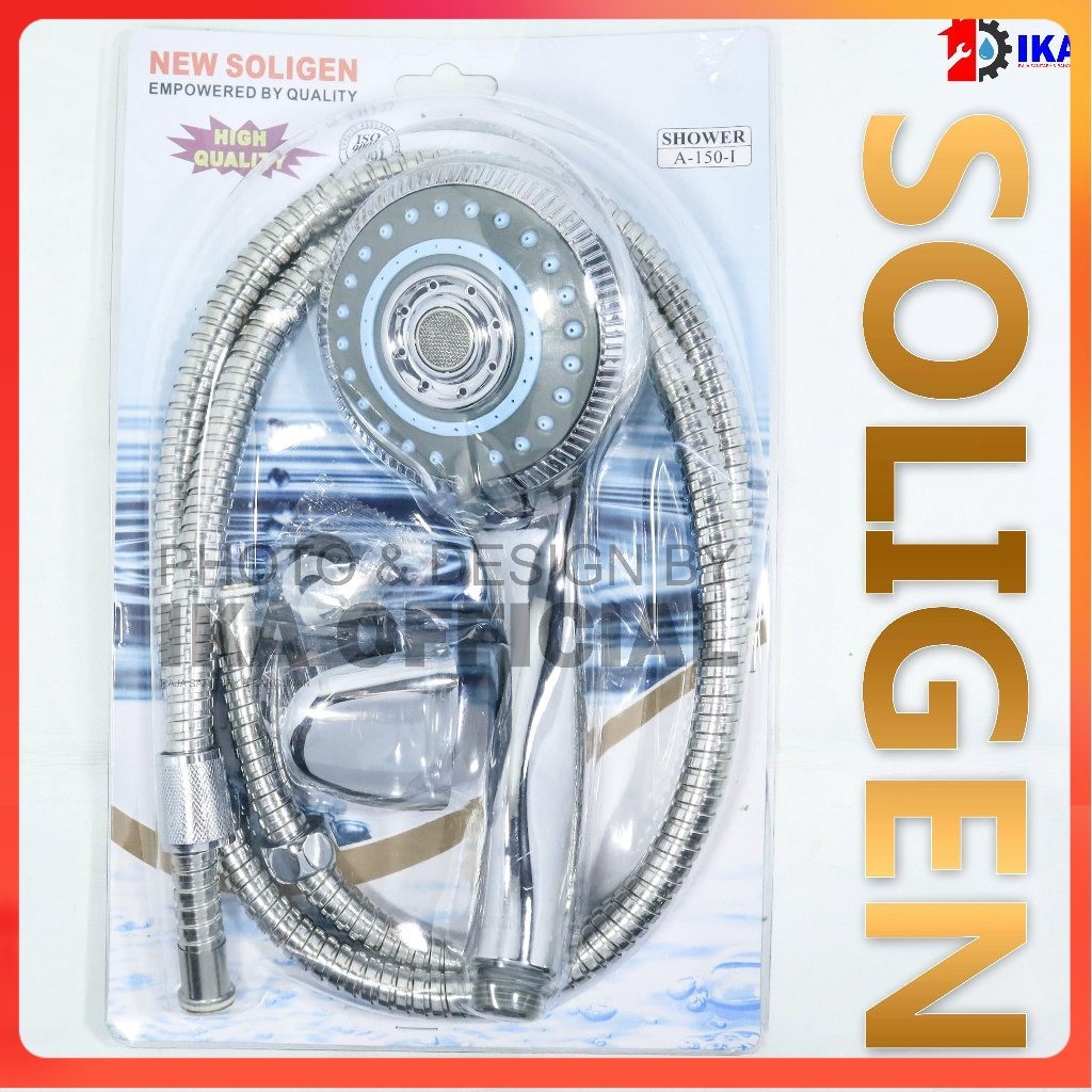 Hand Shower Soligen Chrome Tipe 150 Mandi Bulat Kepala Besar A150 Hand shower soligen shower mandi b