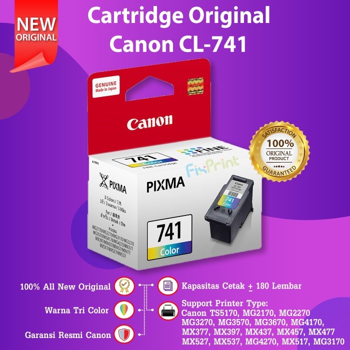 FixPrint Cartridge Tinta Canon CL741 CL-741 Printer MG3270 MG3570 MG3670 MG4170