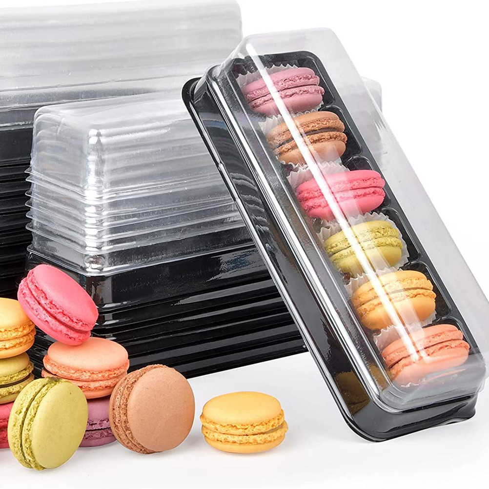 

10Pcs Household Compact Healthy Daily Use Boxes For Packaging Clear Plastic Container Packing Cases Cookie Box Macaroon