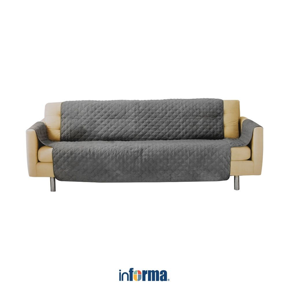 INFORMA 160X245CM SARUNG PELINDUNG SOFA 3 SEATER - ABU-ABU
