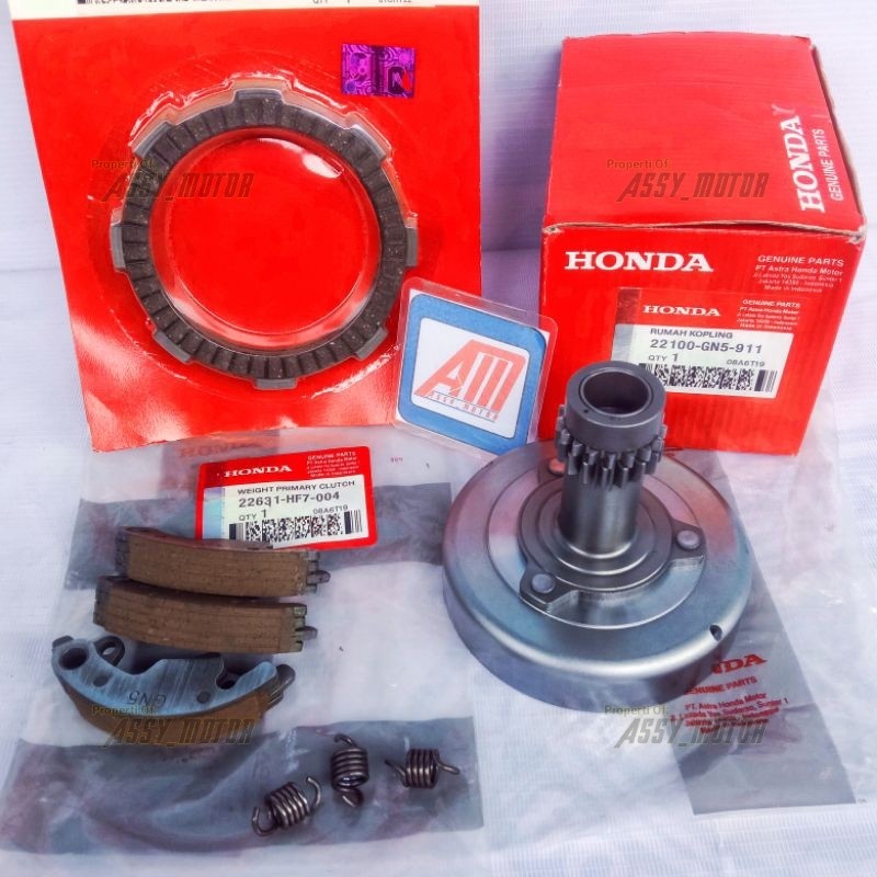 Paket Kopling Lonceng+Ganda+Kampas Kopling Grand Supra Lama Win Prima Supra X 100
