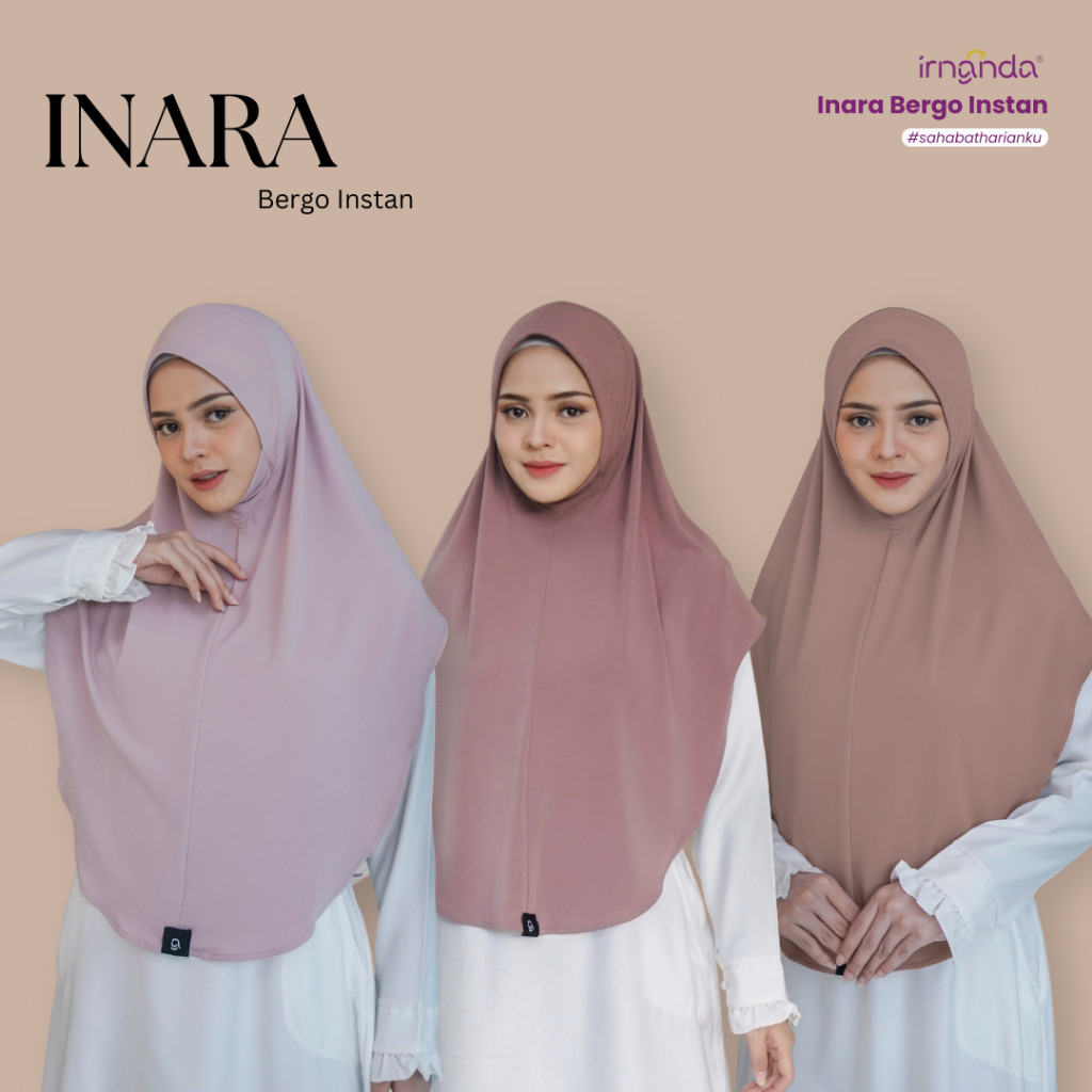 Irnanda Hijab - Inara Bergo Instant Jersey Diamond Menutup Dagu Anti tembem