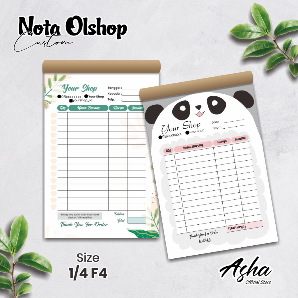 

NOTA OLSHOP CUSTOM 1 PLY FULL COLOR MURAH