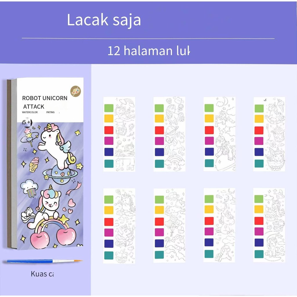 

Buku Gambar Grafiti Guas Catatan Lengket Anak-anak/Buku Gambar Gambar Air Lukisan/Pena Cat Air Buku Mewarnai Pencerahan Taman Kanak-kanak
